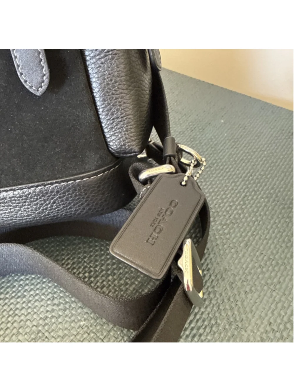 Coach Black Suede Pebble Leather Sprint Sling Pack Backpack